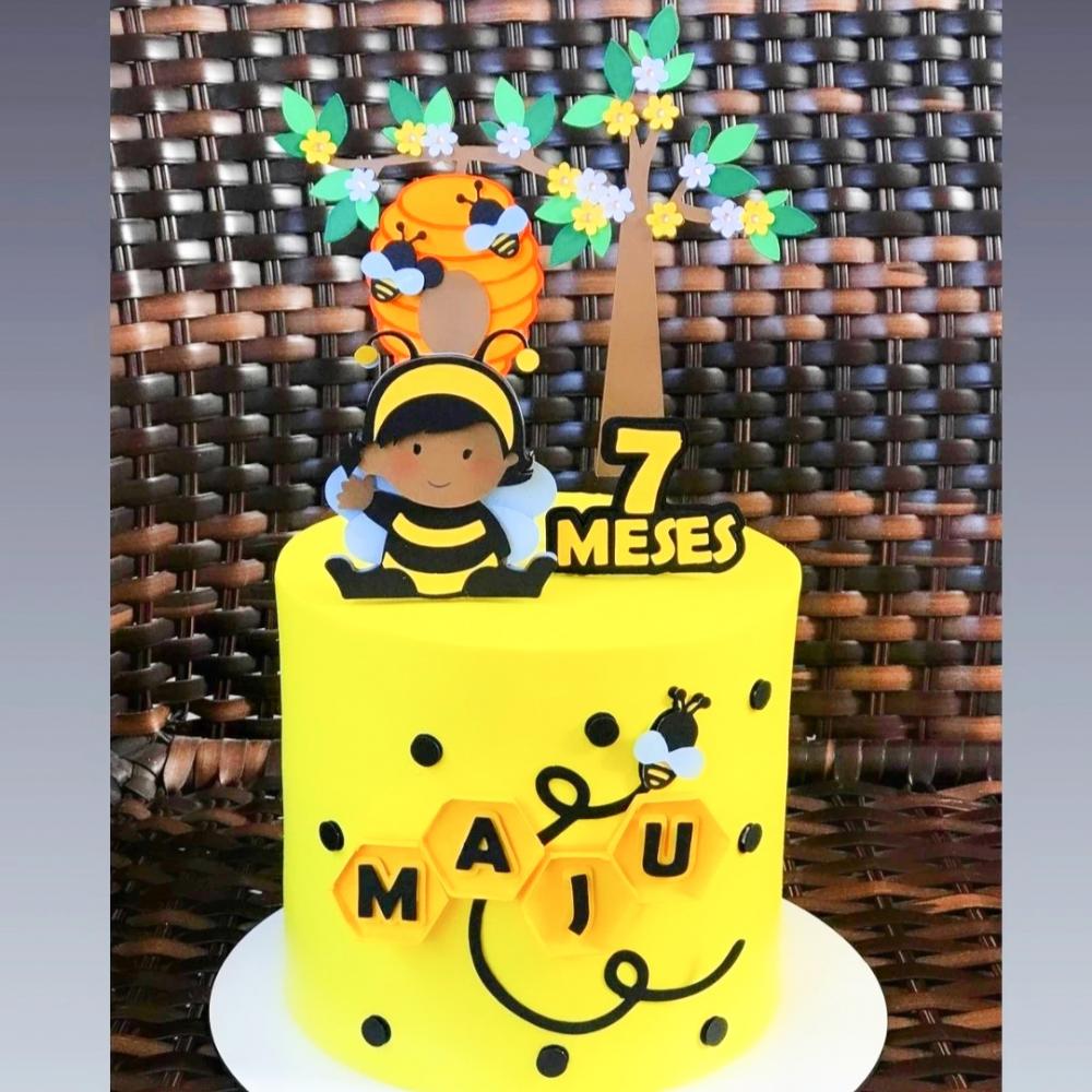 Topo de Bolo Abelhinha 09 Somente Studio