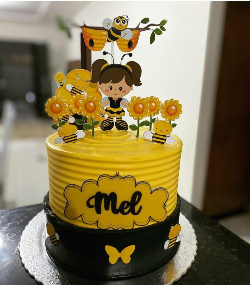 Topo de Bolo Abelhinha 12 Somente Studio