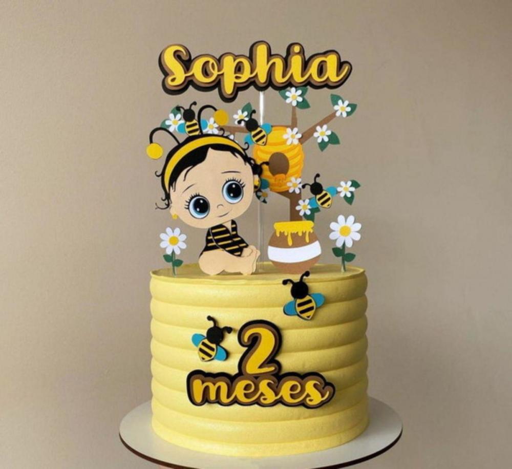 Topo de Bolo Abelhinha 13 Somente Studio