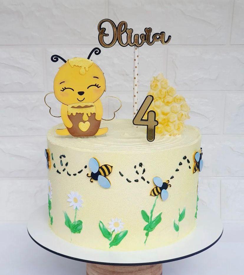 Topo de Bolo Abelhinha 14 Somente Studio