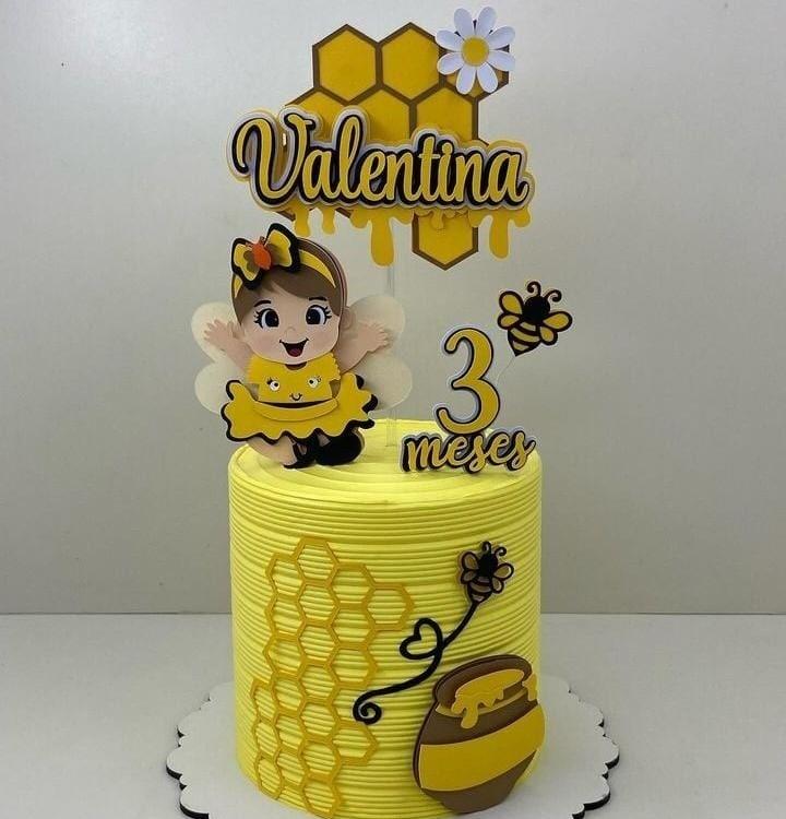 Topo de Bolo Abelhinha 16 Somente Studio