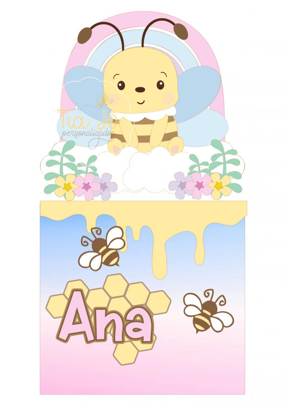 Topo de Bolo Abelhinha 17 Somente Studio