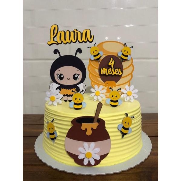 Topo de Bolo Abelhinha 20 Somente Studio