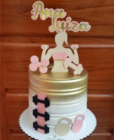 Topo de Bolo Academia 07 Somente Studio