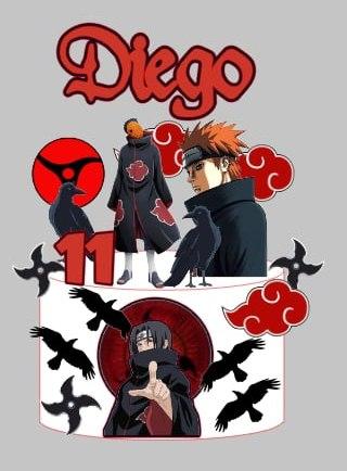 Topo de Bolo Akatsuki 03 Somente Studio