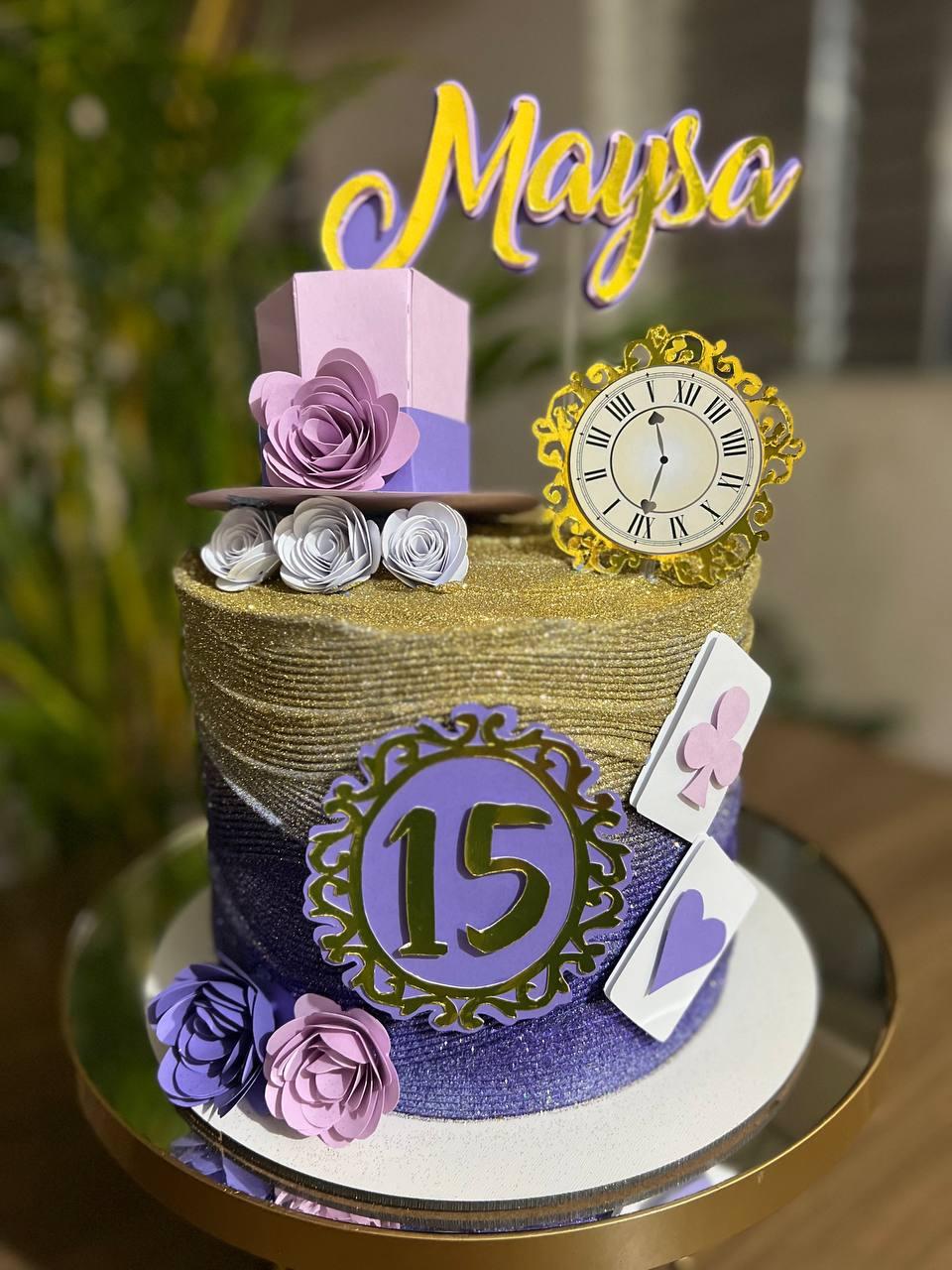 Topo de Bolo Alice 18 Somente Studio