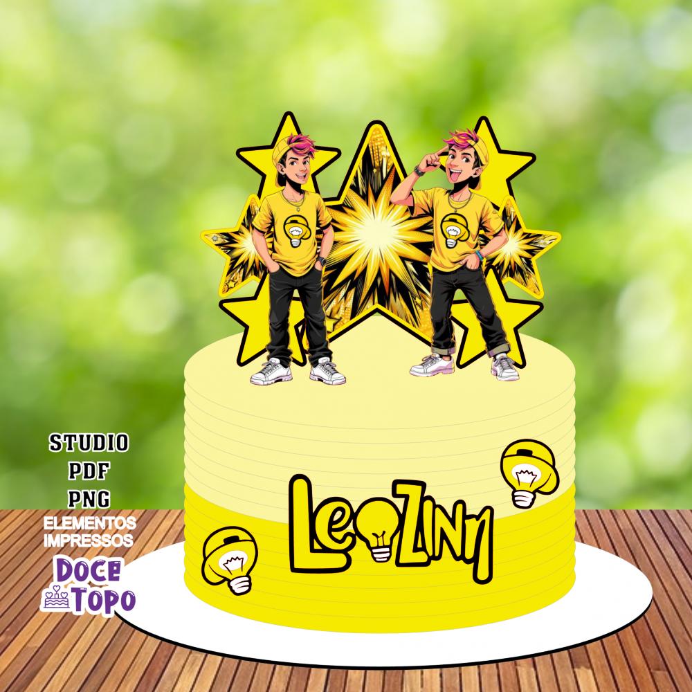 Topo de Bolo Leozinho dos Rosas 01 Studio/PDF/PNG