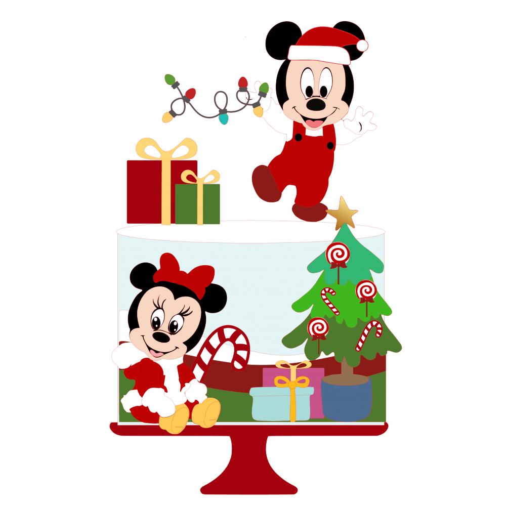 Topo de Bolo Natal Mickey 04 Somente Studio