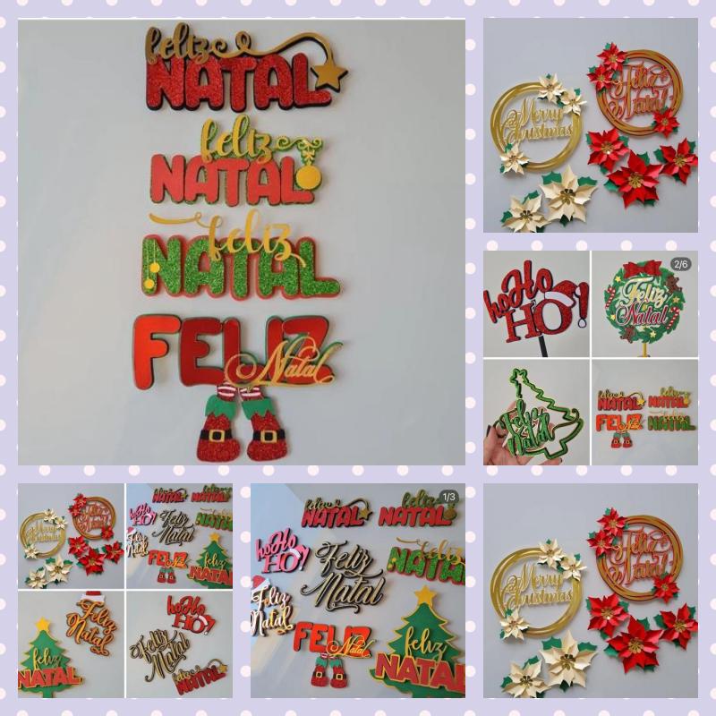 Pacote Topos de Bolo Natal Somente Studio