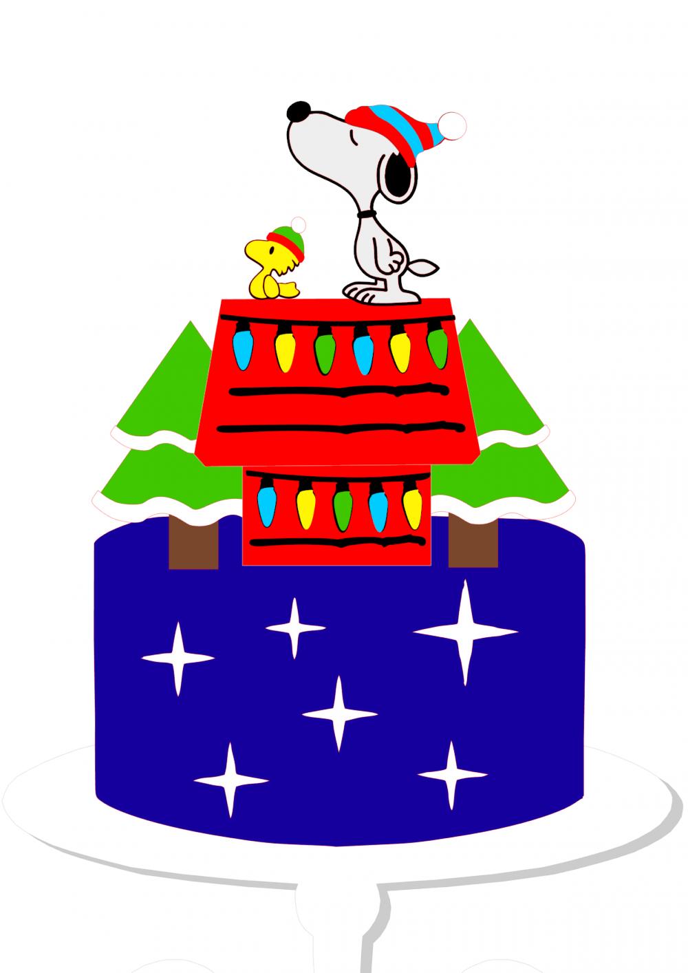 Topo de Bolo Natal Snoopy 01 Somente Studio