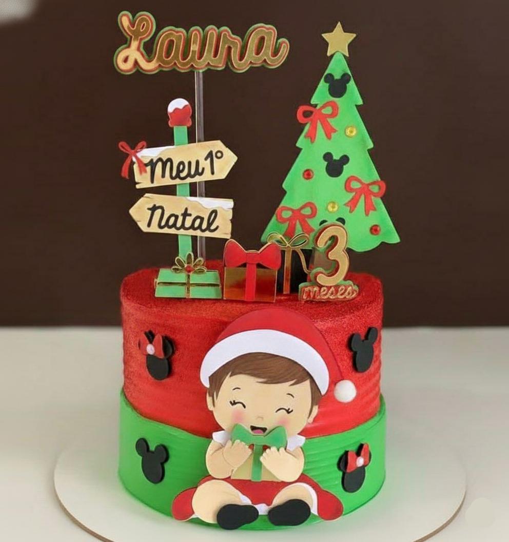 Topo de Bolo Natal 078 Somente Studio