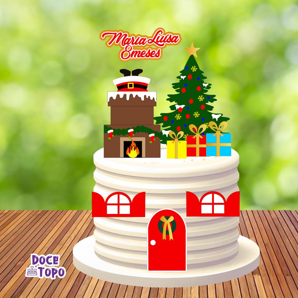 Topo de Bolo Natal 082 Somente Studio