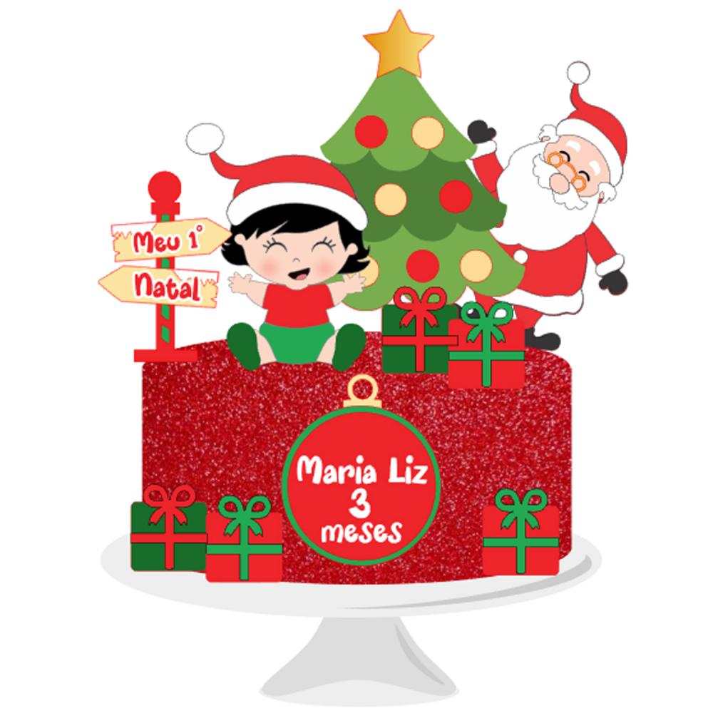 Topo de Bolo Natal 083 Somente Studio