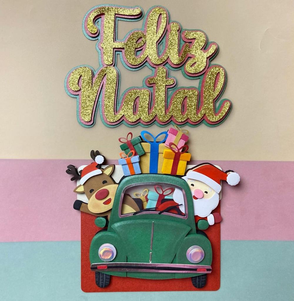 Topo de Bolo Natal 086 Somente Studio