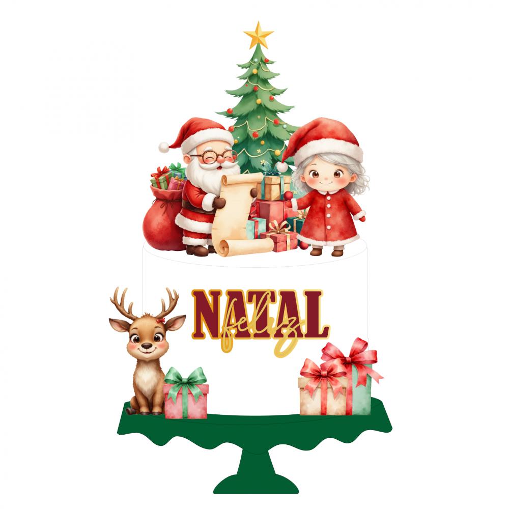 Topo de Bolo Natal 087 Somente Studio