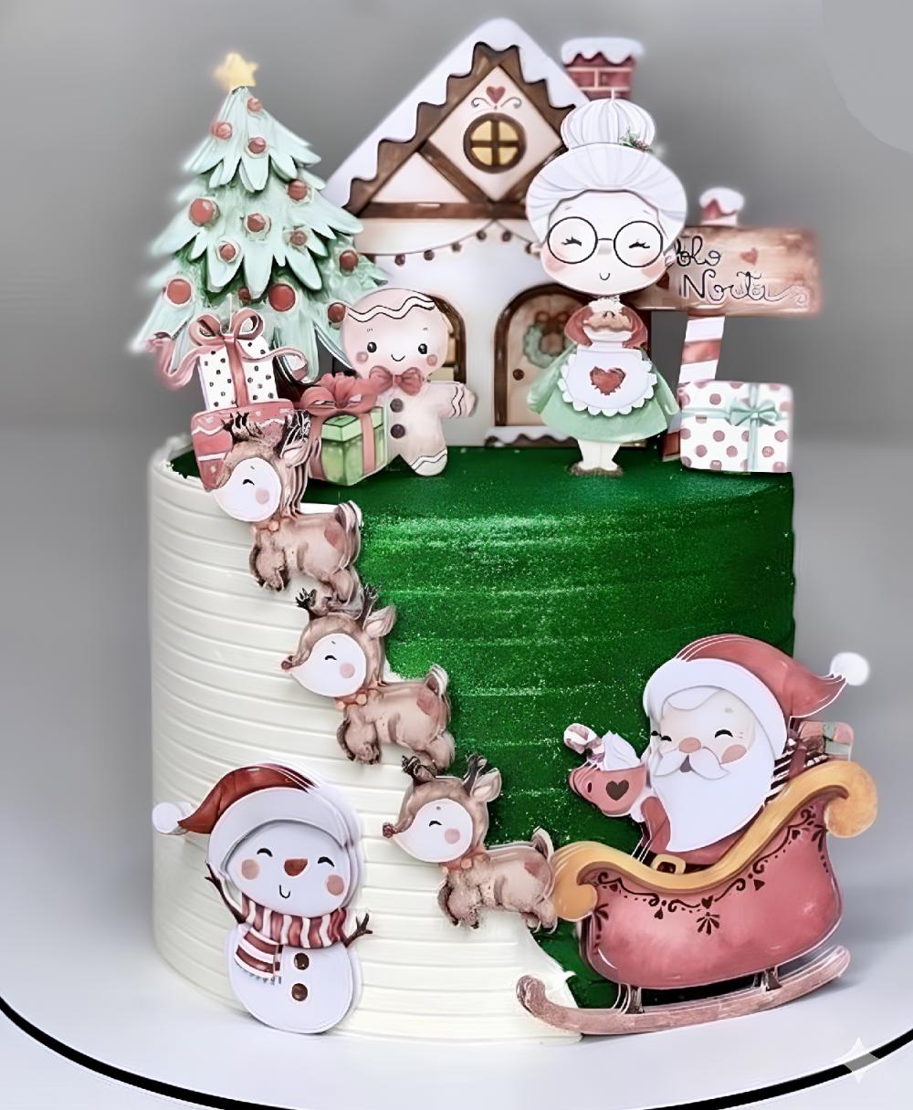 Topo de Bolo Natal 089 Somente Studio