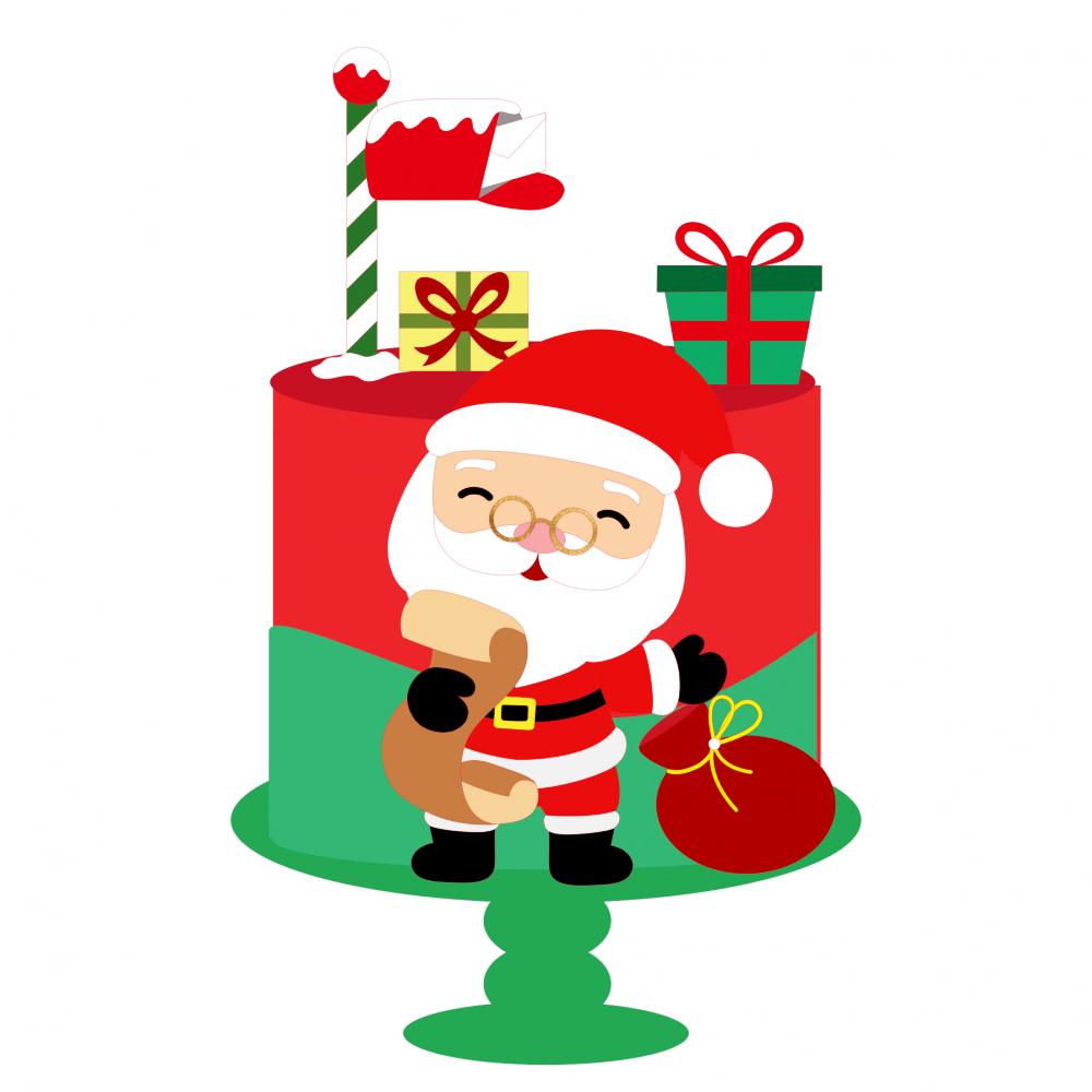 Topo de Bolo Natal 091 Somente Studio