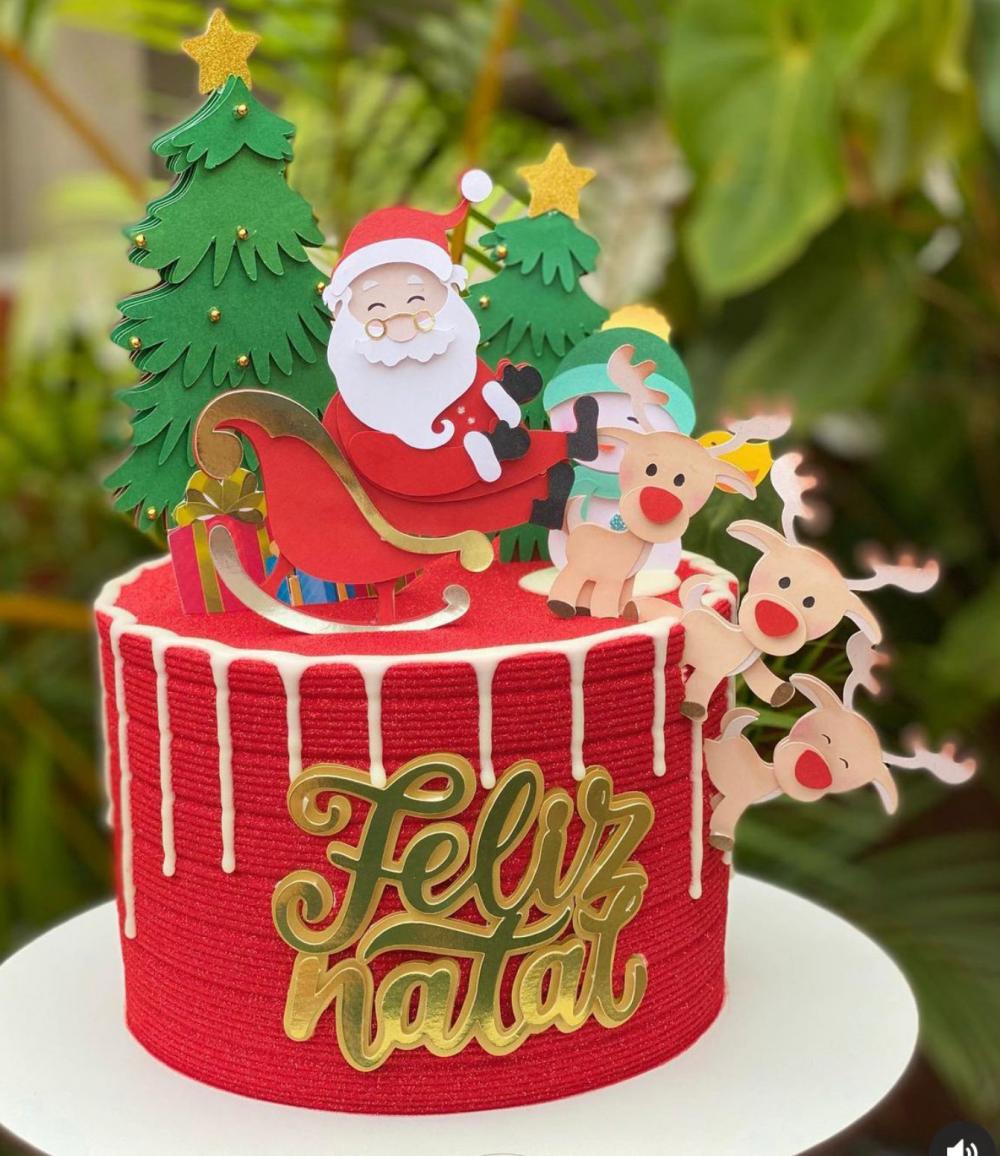Topo de Bolo Natal 094 Somente Studio