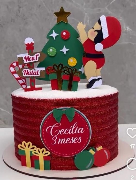 Topo de Bolo Natal 096 Somente Studio