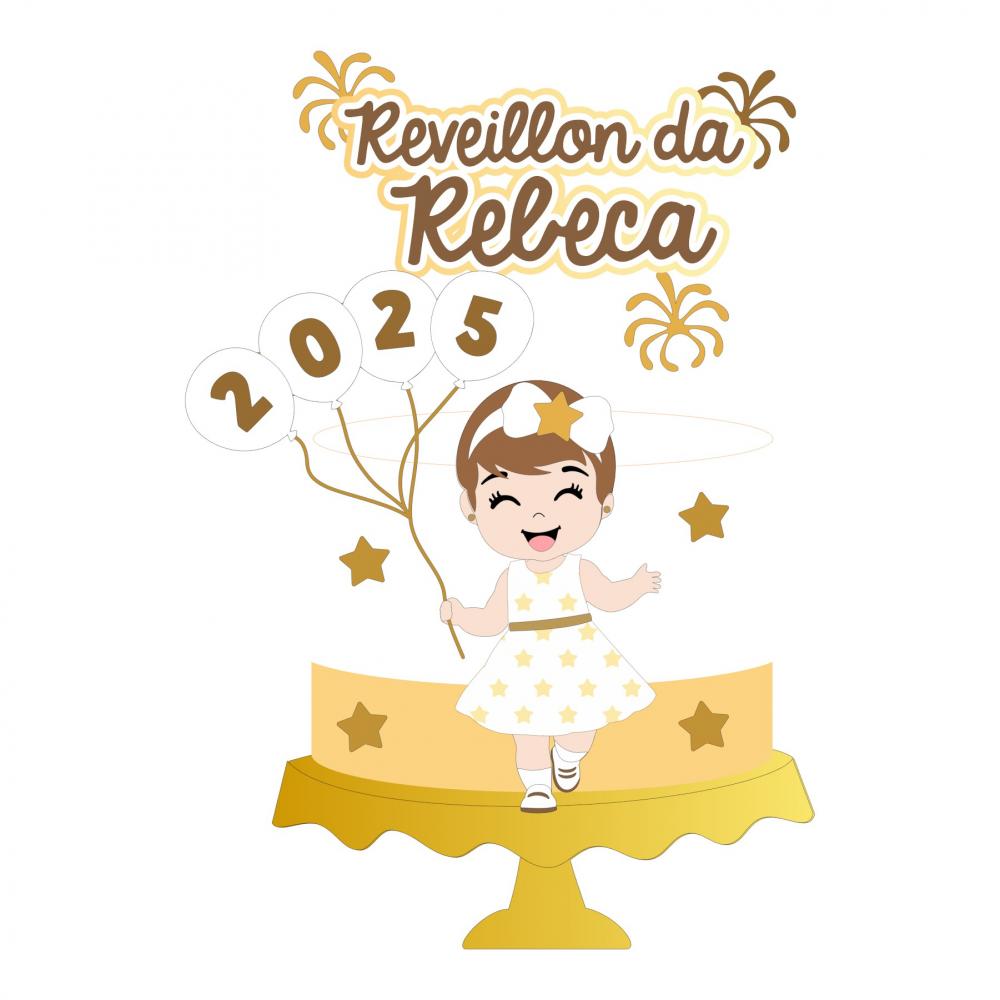 Topo de Bolo Ano Novo 15 Somente Studio