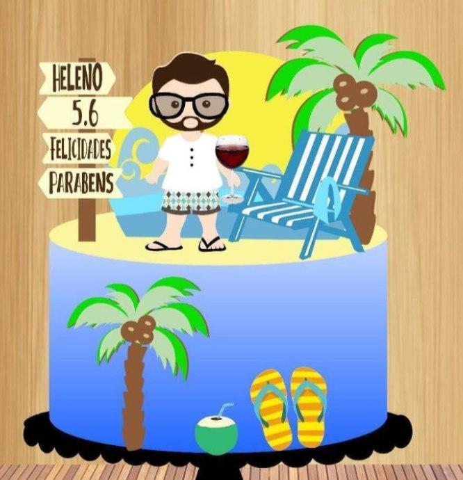 Topo de Bolo Aposentados 08 Somente Studio