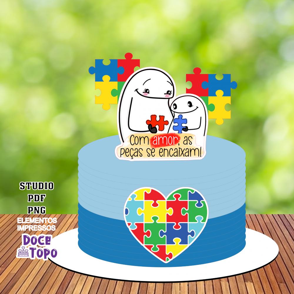 Topo de Bolo Flork Autismo 01 Studio/PDF/PNG