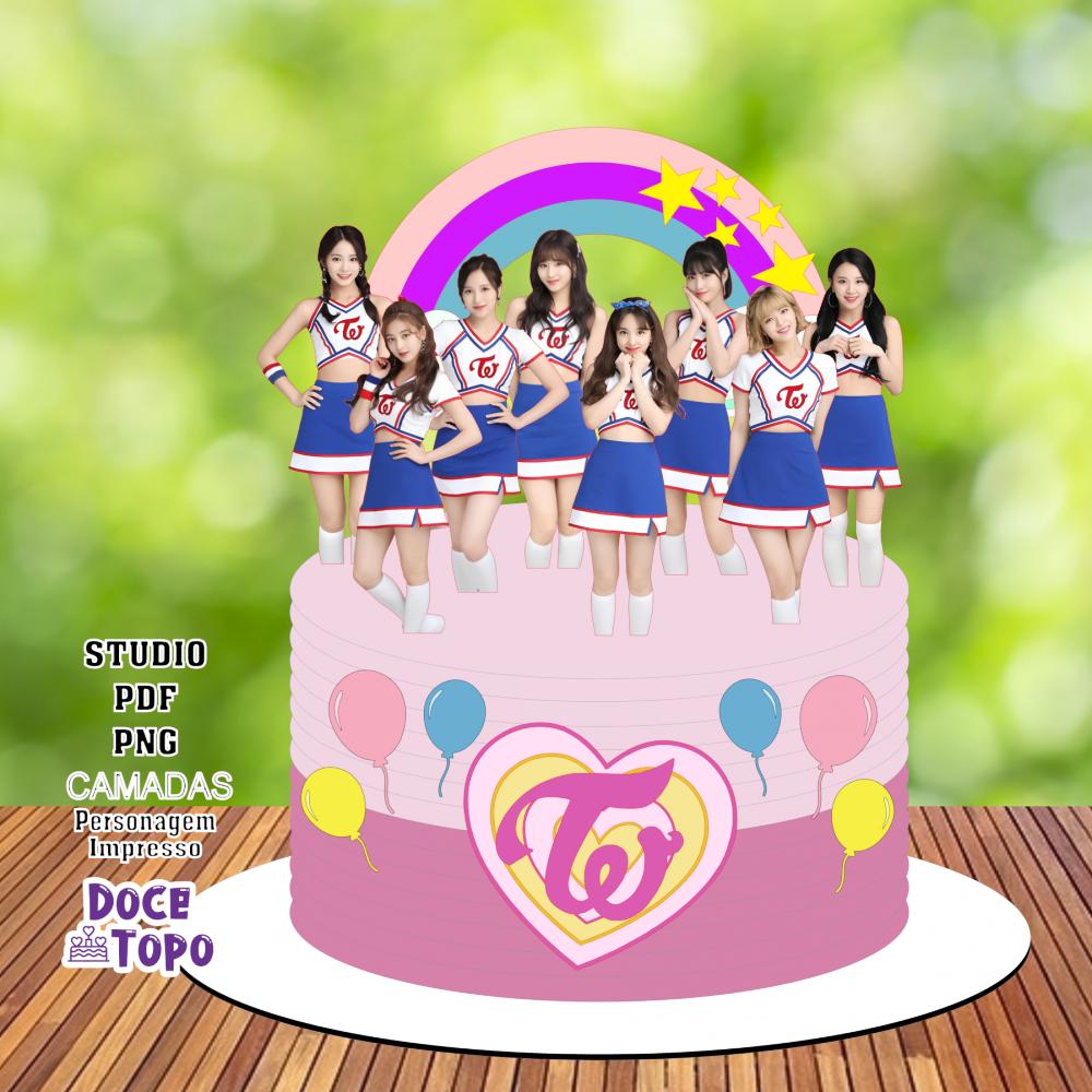 Topo de Bolo Twice 01 Studio/PDF/PNG