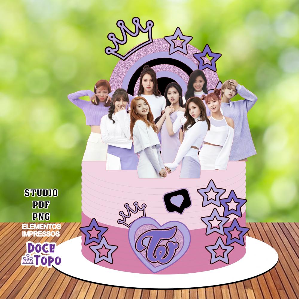 Topo de Bolo Twice 02 Studio/PDF/PNG