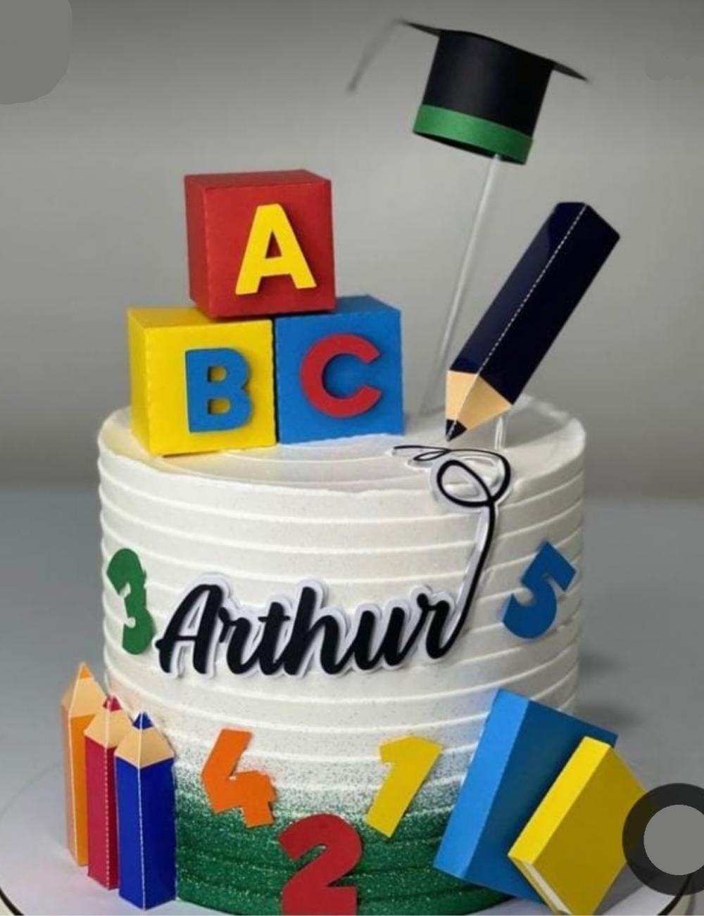 Topo de Bolo Formatura ABC 04 Somente Studio