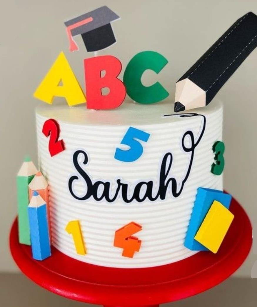 Topo de Bolo Formatura ABC 04 Somente Studio