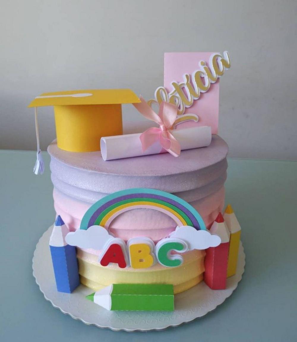 Topo de Bolo Formatura ABC 10 Somente Studio
