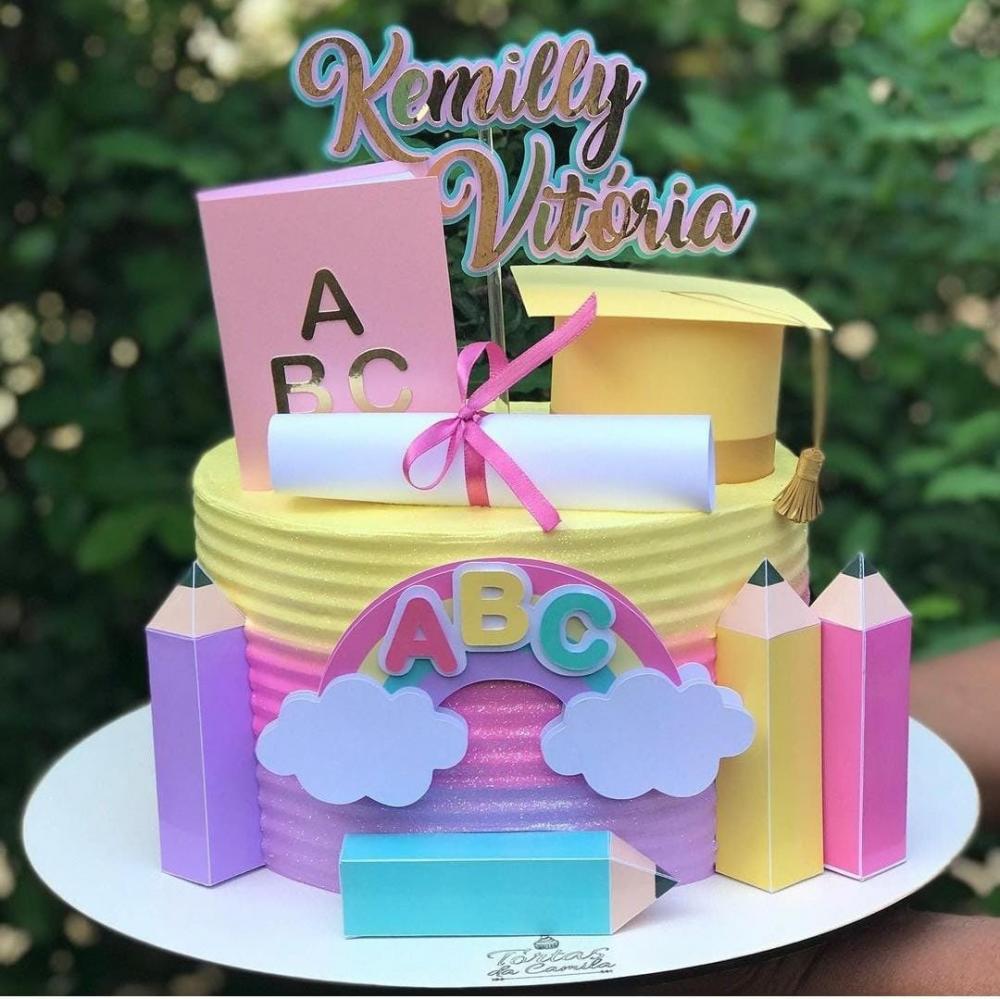 Topo de Bolo Formatura ABC 10 Somente Studio
