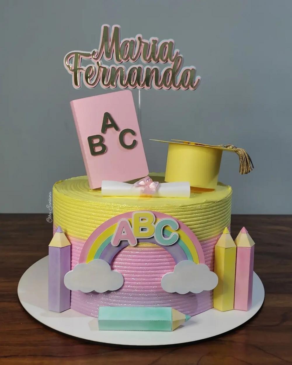 Topo de Bolo Formatura ABC 10 Somente Studio
