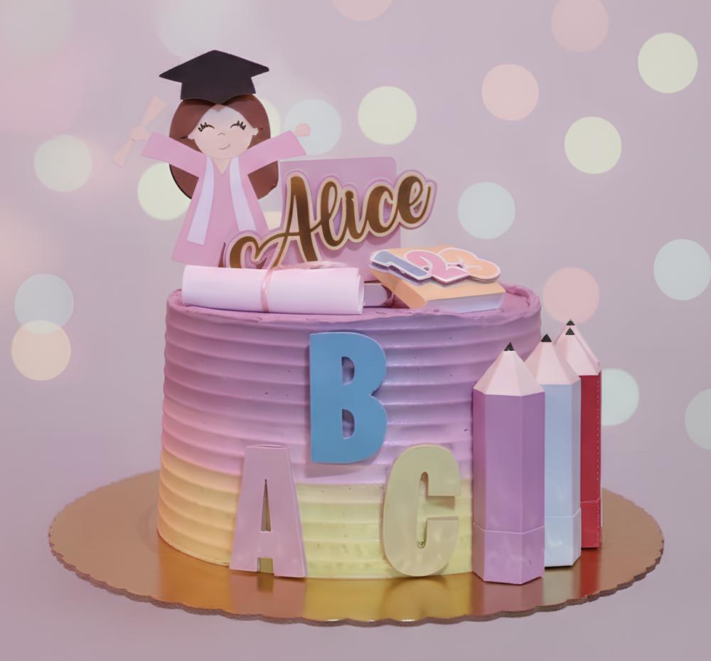 Topo de Bolo Formatura ABC 16 Somente Studio