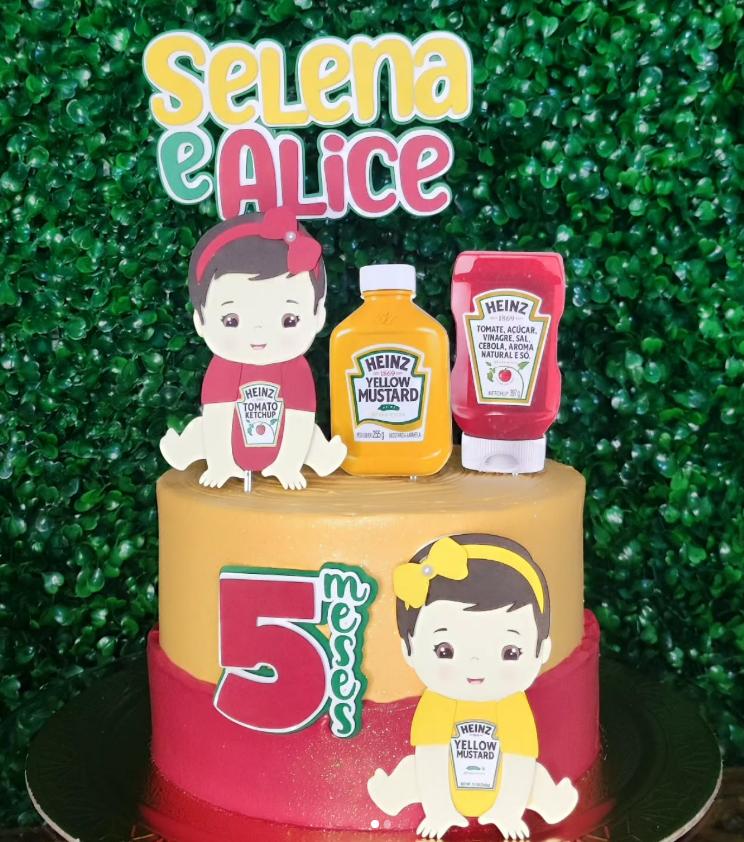 Topo de Bolo Ketchup e Mostarda Heinz 01 Studio/PDF/PNG