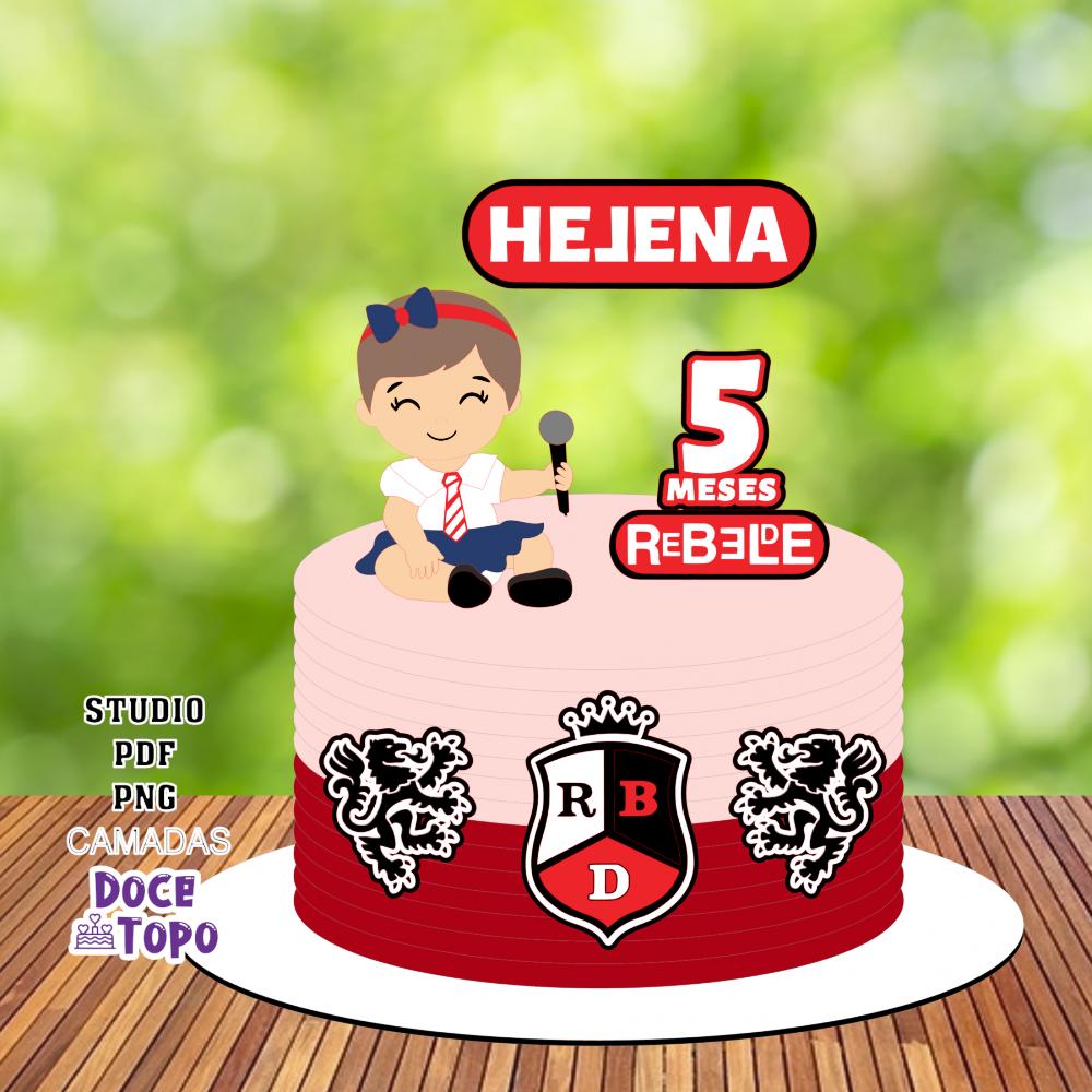 Topo de Bolo Rebelde RBD 01 Studio/PDF/PNG