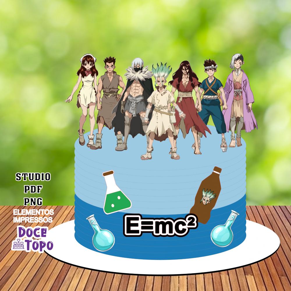 Topo de Bolo Dr. Stone 01 Studio/PDF/PNG
