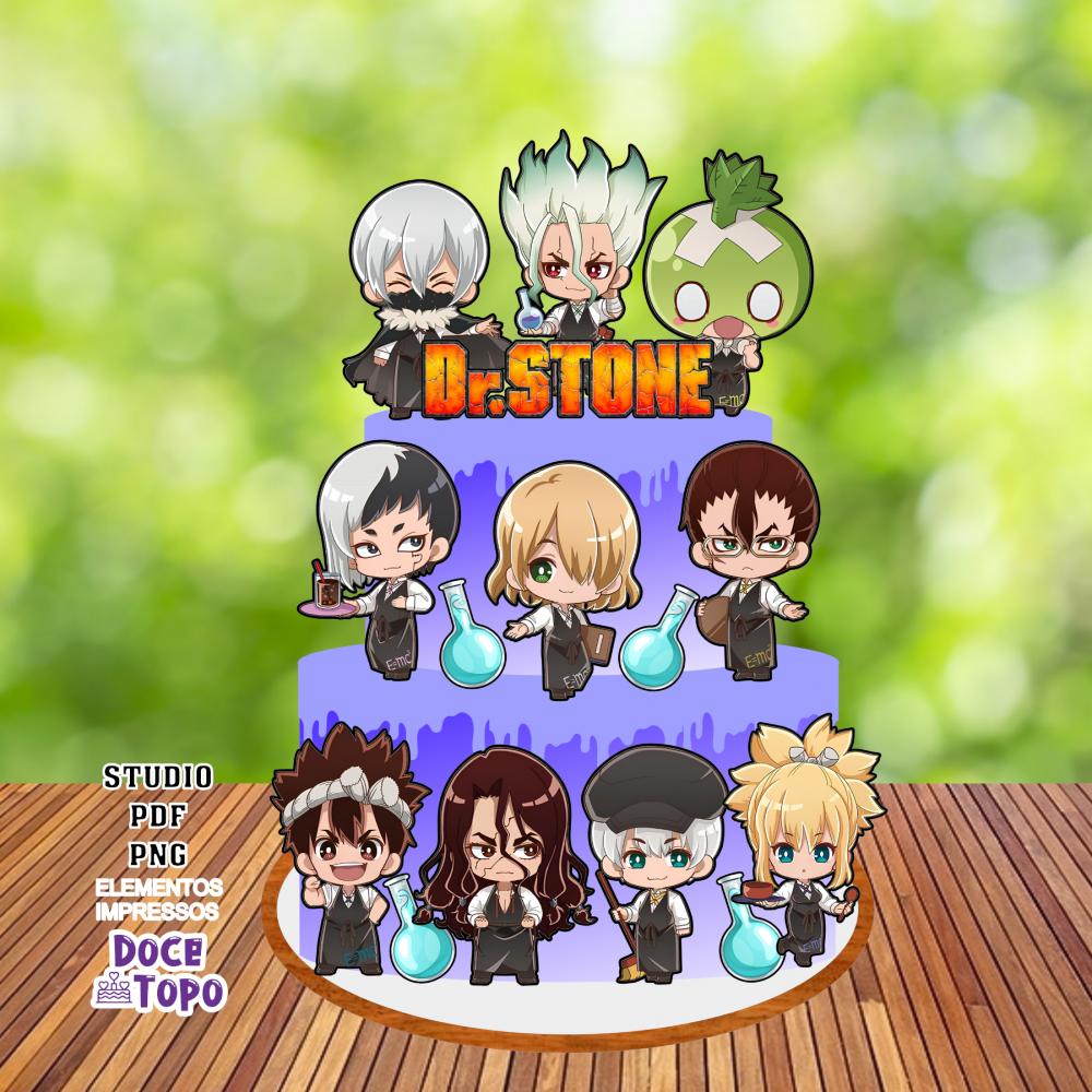 Topo de Bolo Dr. Stone 02 Studio/PDF/PNG