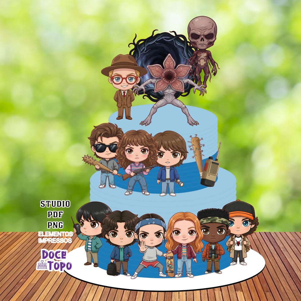 Topo de Bolo Stranger Things 04 Studio/PDF/PNG