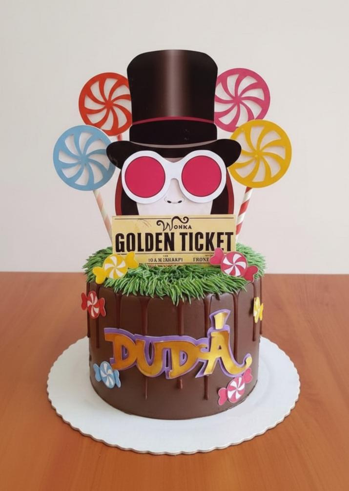 Topo de Bolo A Fantástica Fábrica de Chocolate - Willy Wonca 01