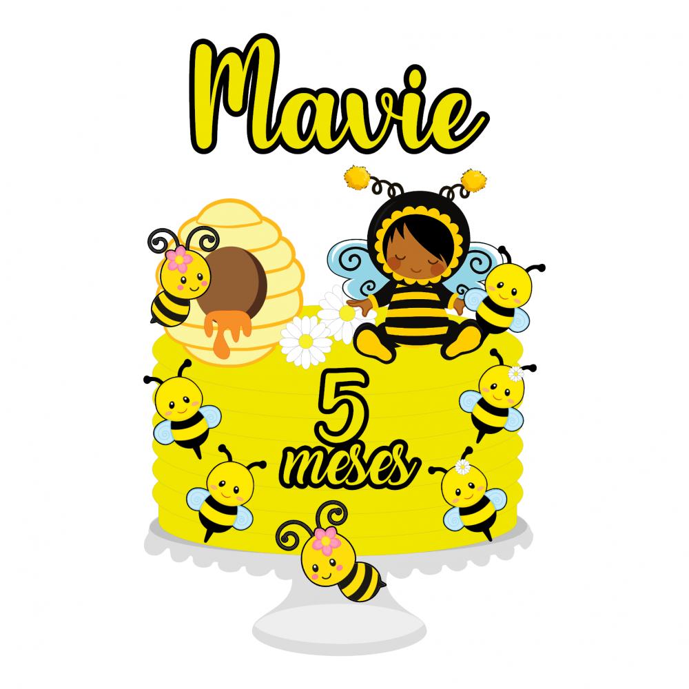 Topo de Bolo Abelhinha 24 Somente Studio