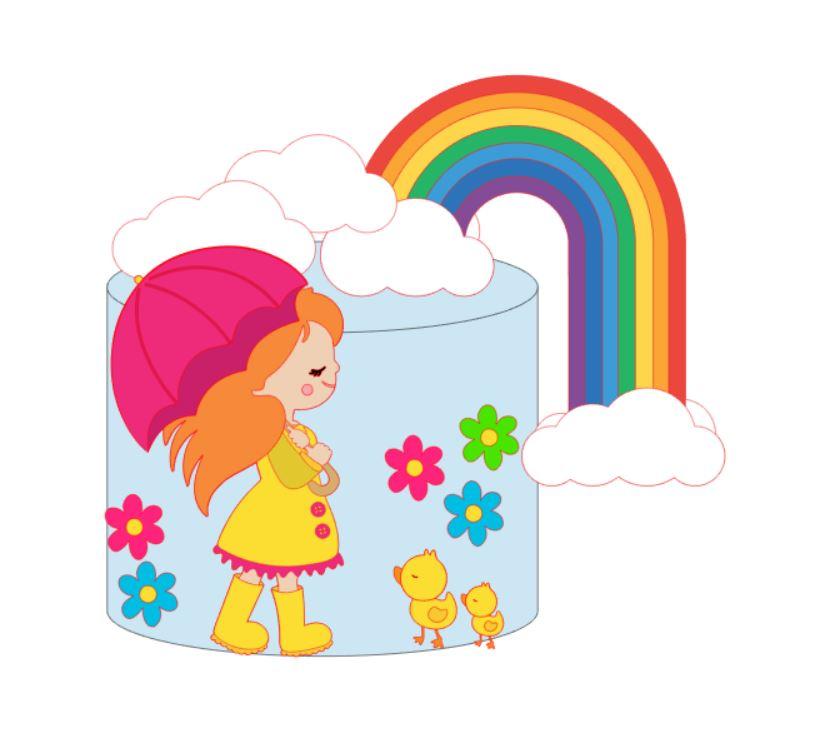 Topo de Bolo Arcoiris 05 Somente Studio