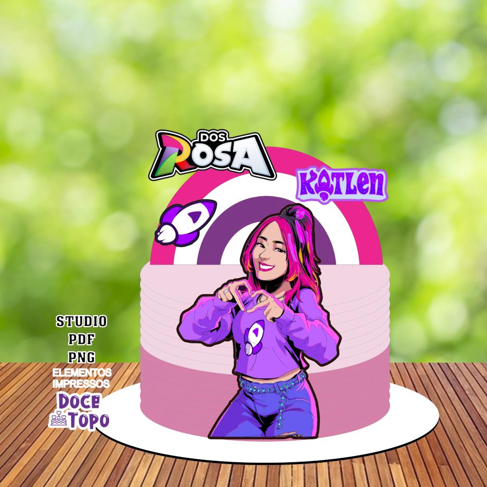 Topo de Bolo Katlen dos Rosas 01 Studio/PDF/PNG
