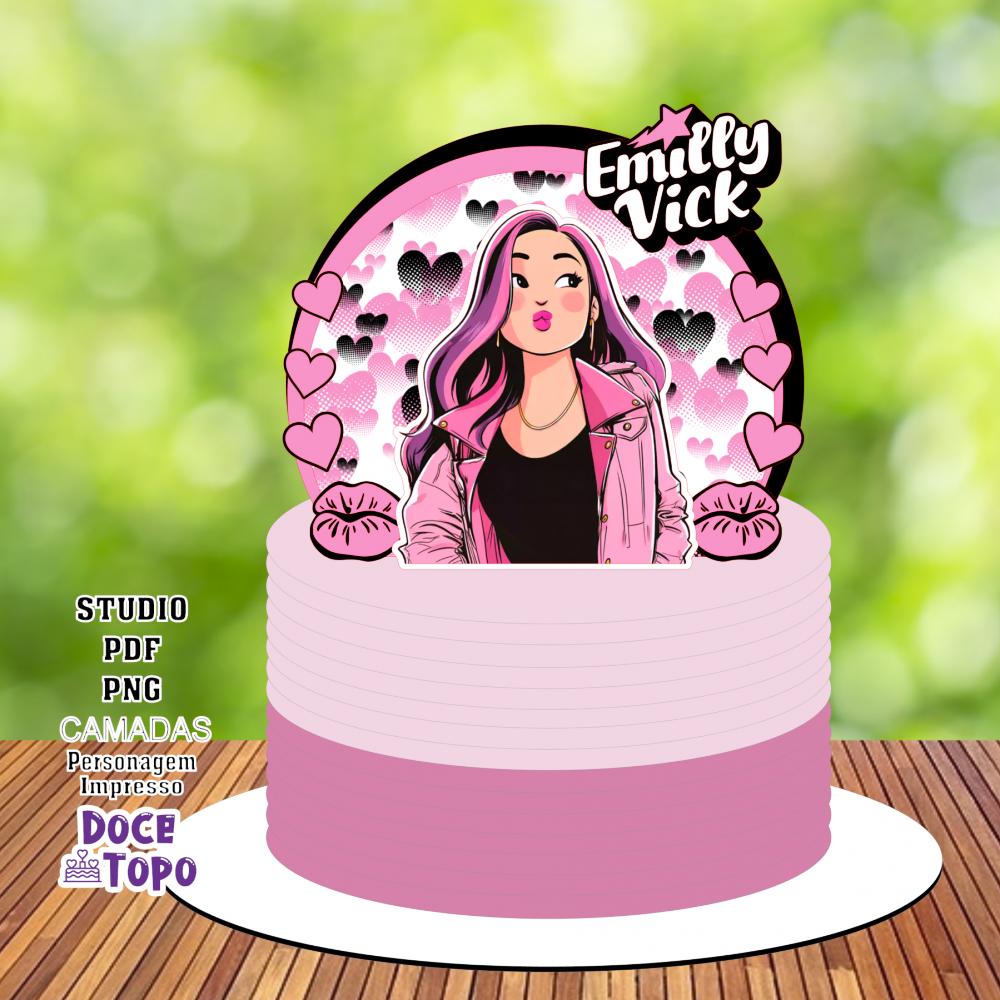 Topo de Bolo Emilly Vick 07 Studio/PDF/PNG
