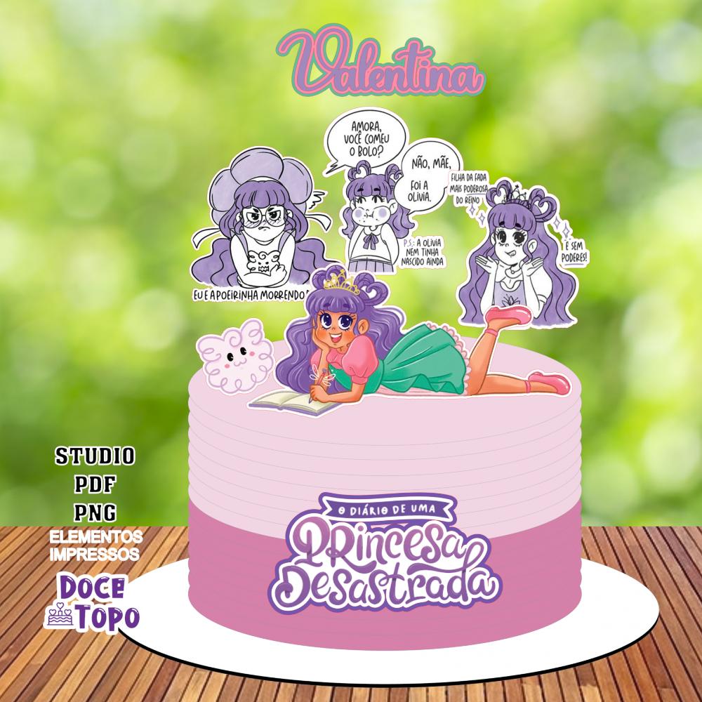 Topo de Bolo O Diário de uma Princesa Desastrada 03 Studio/PDF/P