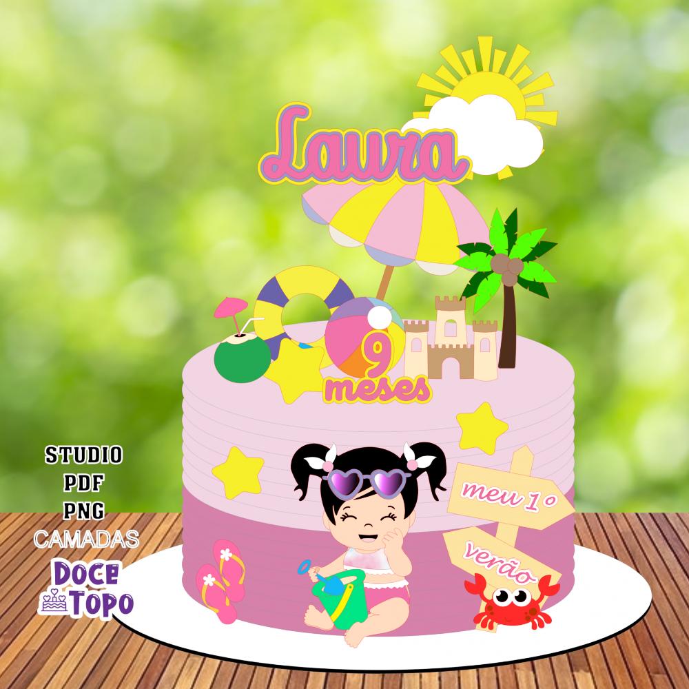 Topo de Bolo Praia 14 Studio/PDF/PNG