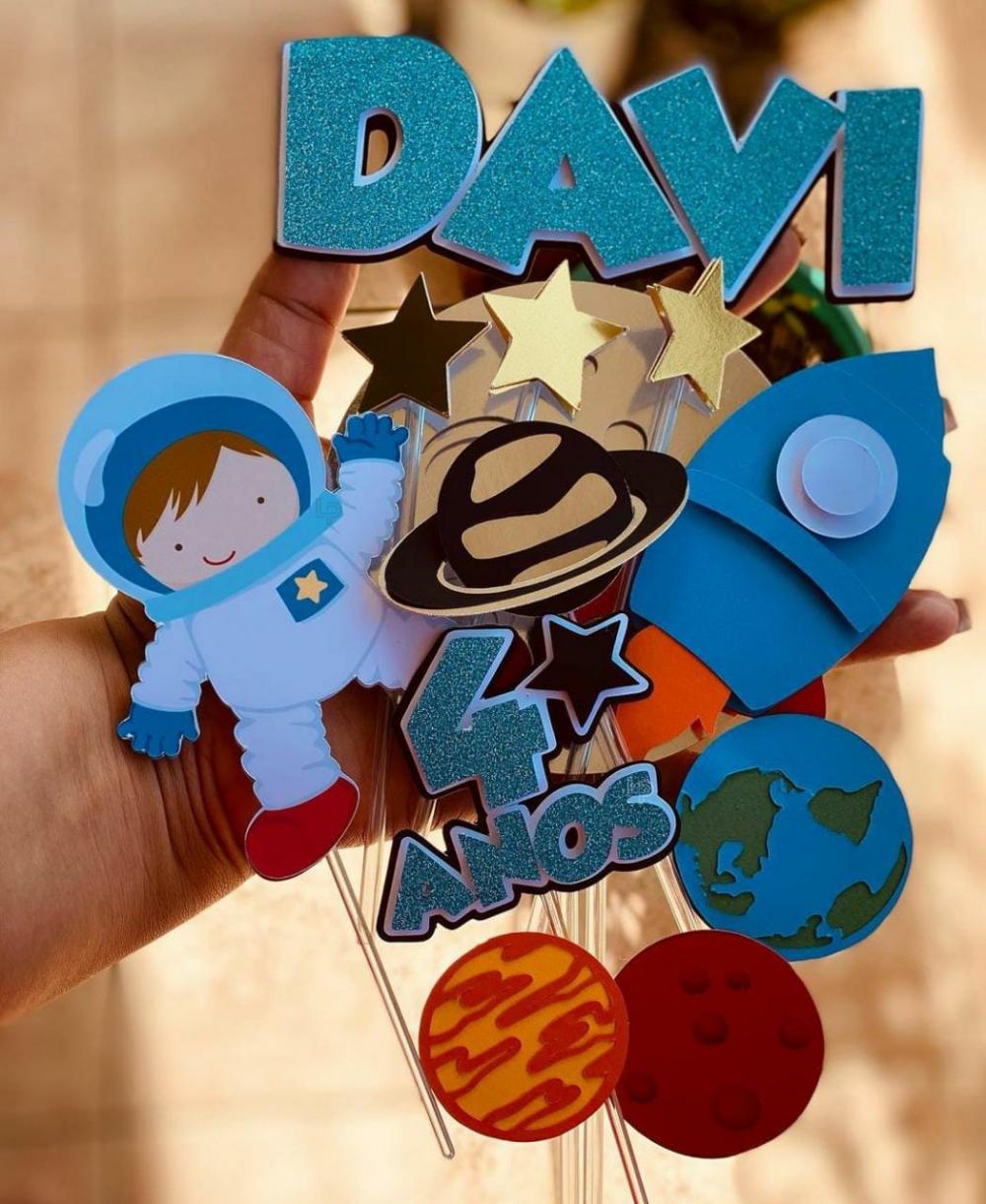 Topo de Bolo Astronauta 01 Somente Studio