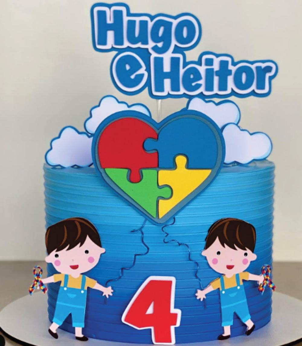 Topo de Bolo Autismo 01 Somente Studio