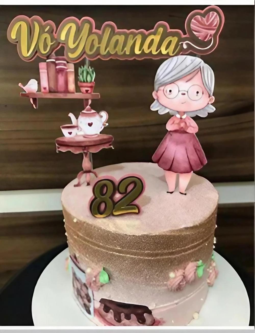 Topo de Bolo Avó 01 Somente Studio