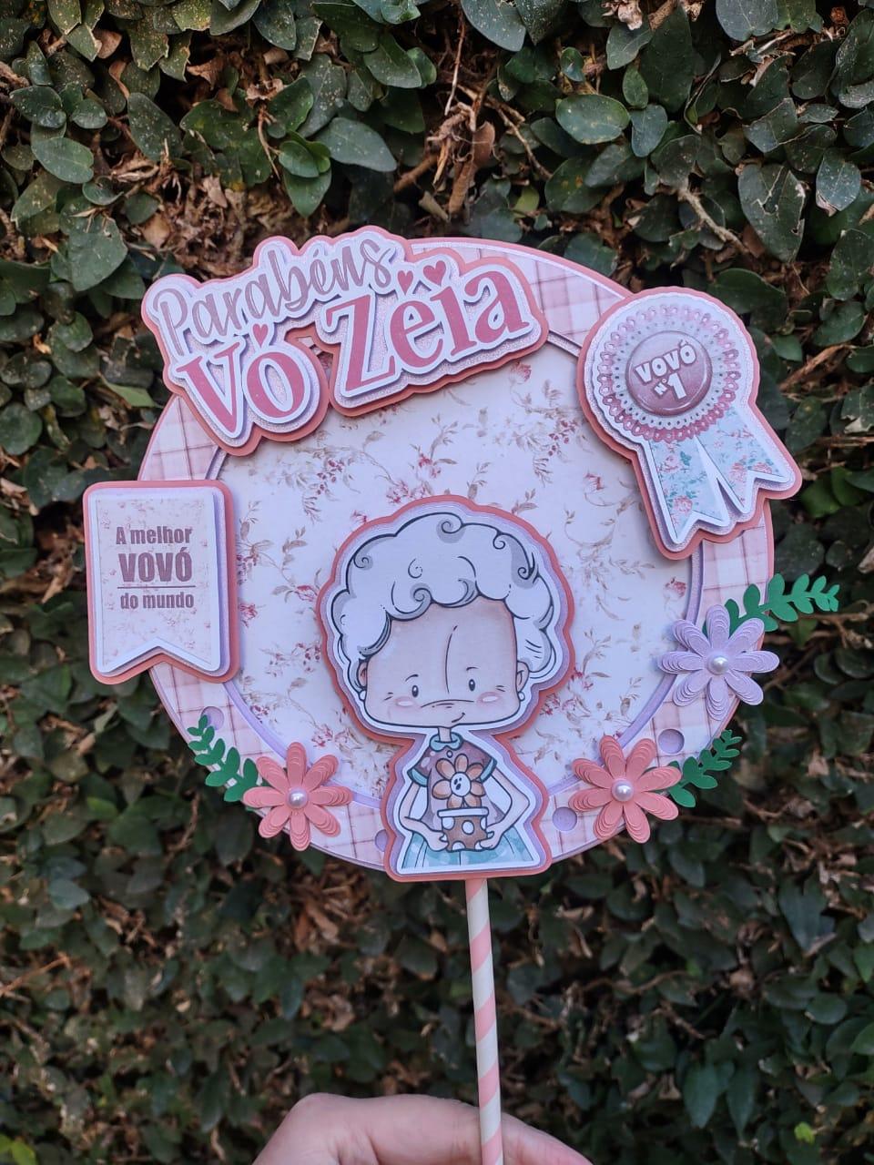 Topo de Bolo Avó 02 Somente Studio